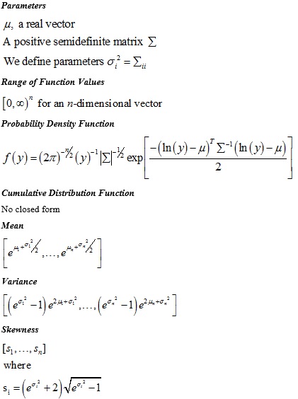 PsiMVLogNormal Distribution Parameters